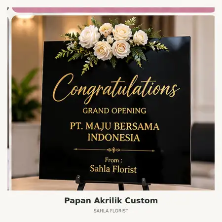 Papan Bunga Akrilik Wiyung
